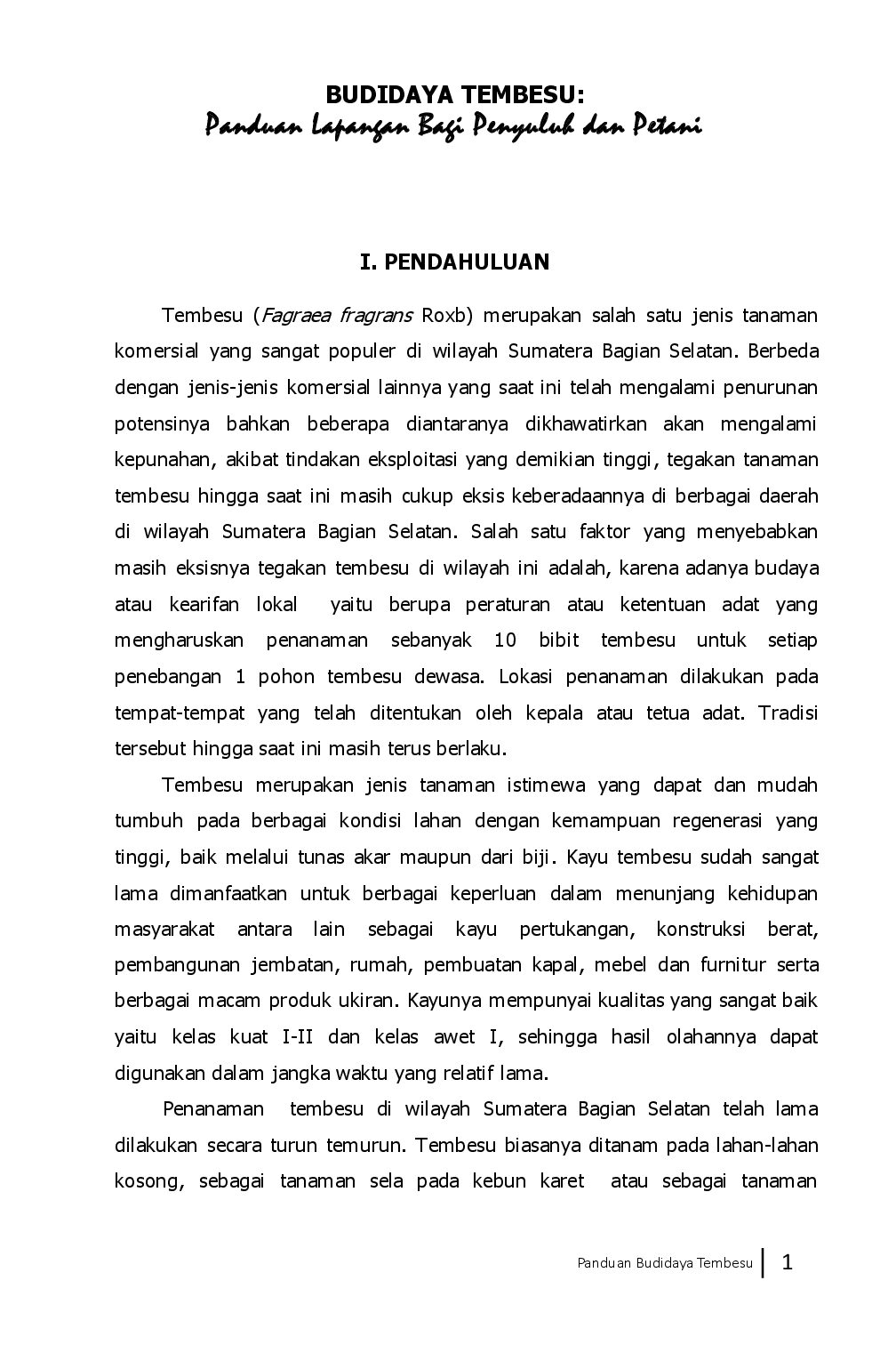 Cover Budidaya Tembesu Bag I VII